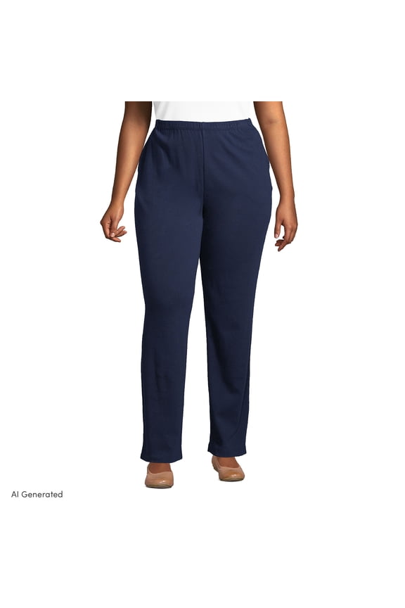 Women's Plus Size Sport Knit High Rise Pants