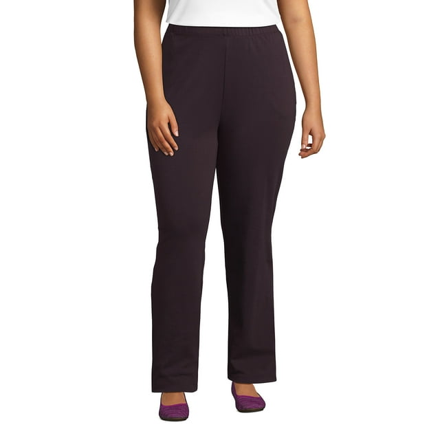 Lands' End Women's Plus Size Sport Knit High Rise Elastic Waist Pull On