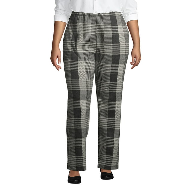 Lands' End Women's Plus Size Sport Knit High Rise Elastic Waist Pull On