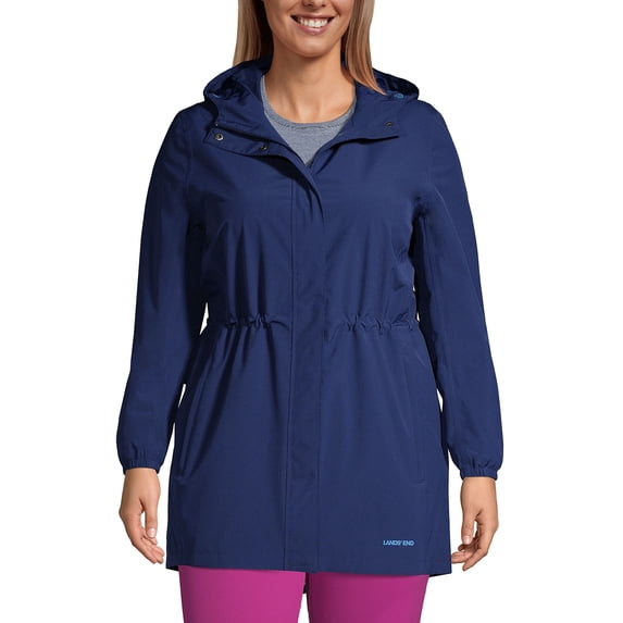 Lands' End Women's Plus Size Squall Packable Waterproof Raincoat