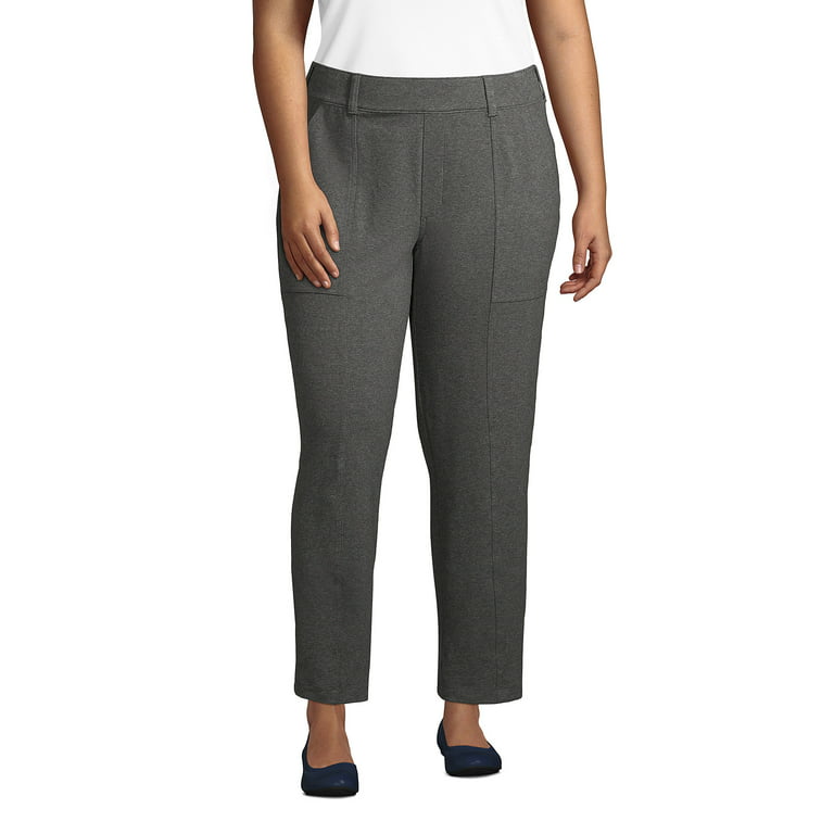 Lands' End Women's Plus Size Starfish Mid Rise Elastic Waist Pull On  Utility Ankle Pants