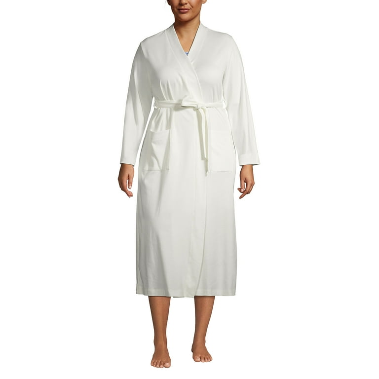 Lands End Women s Plus Size Supima Cotton Long Robe Walmart