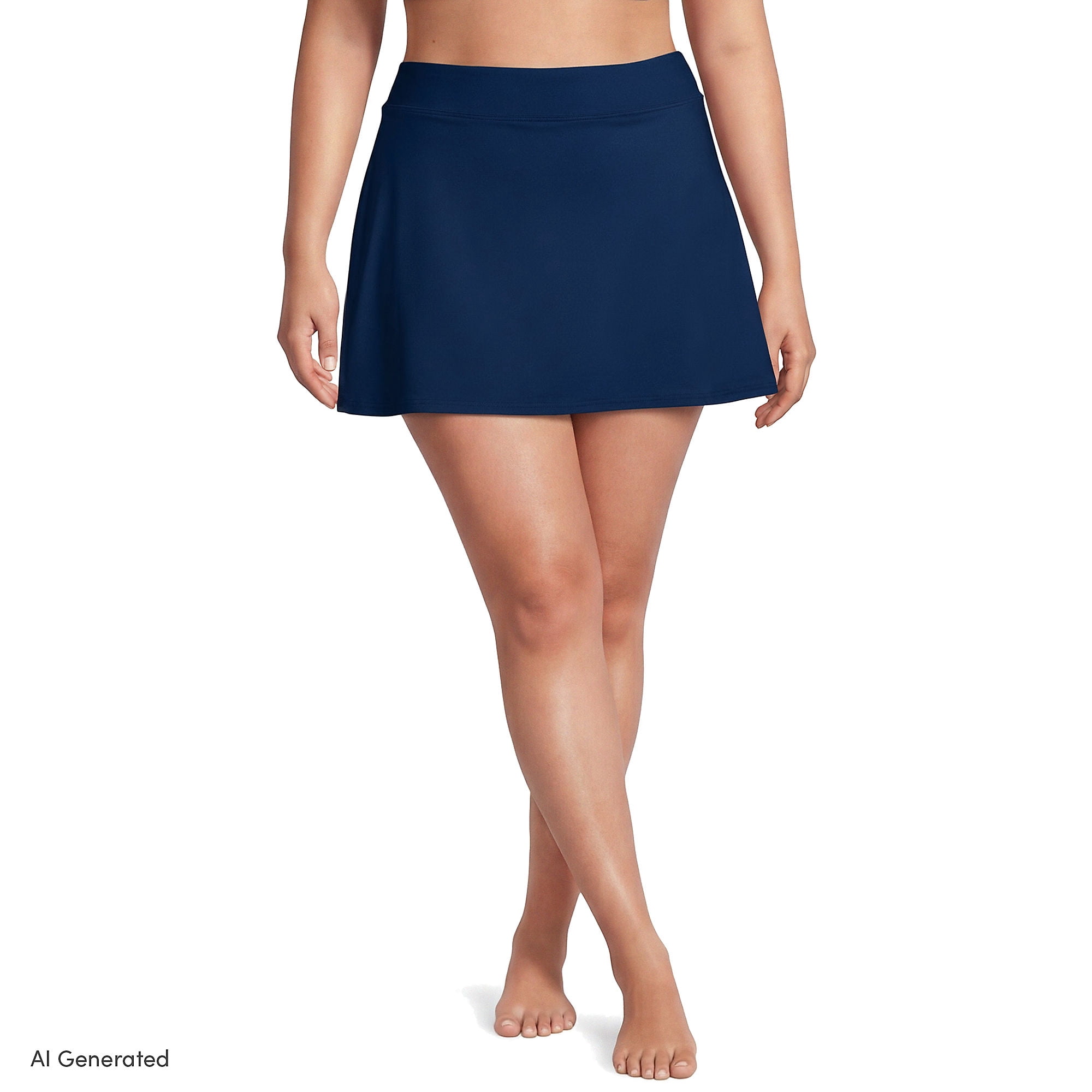 Lands' End Women's Plus Size Tummy Control Swim Skirt