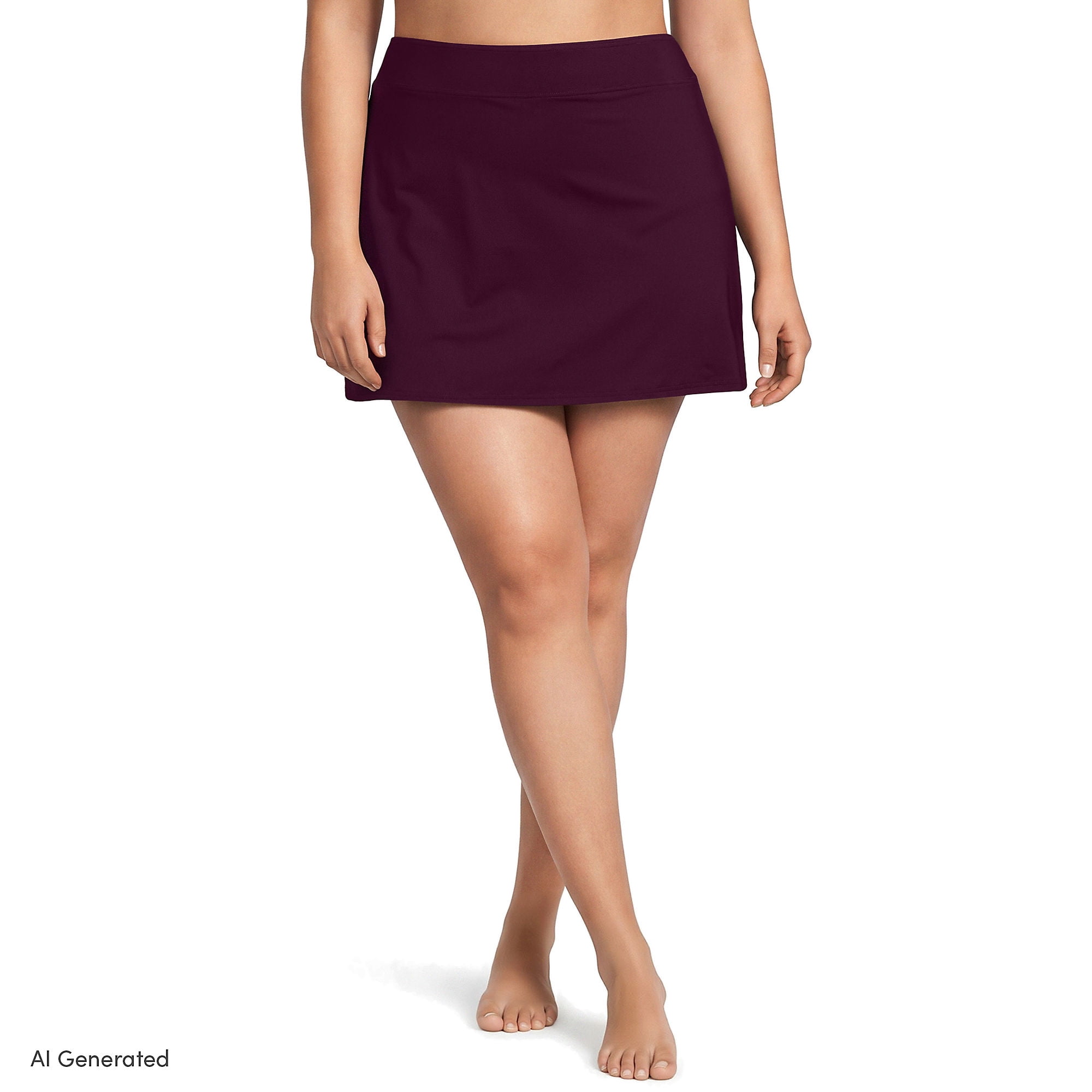 Lands' End Women's Plus Size Tummy Control Swim Skirt
