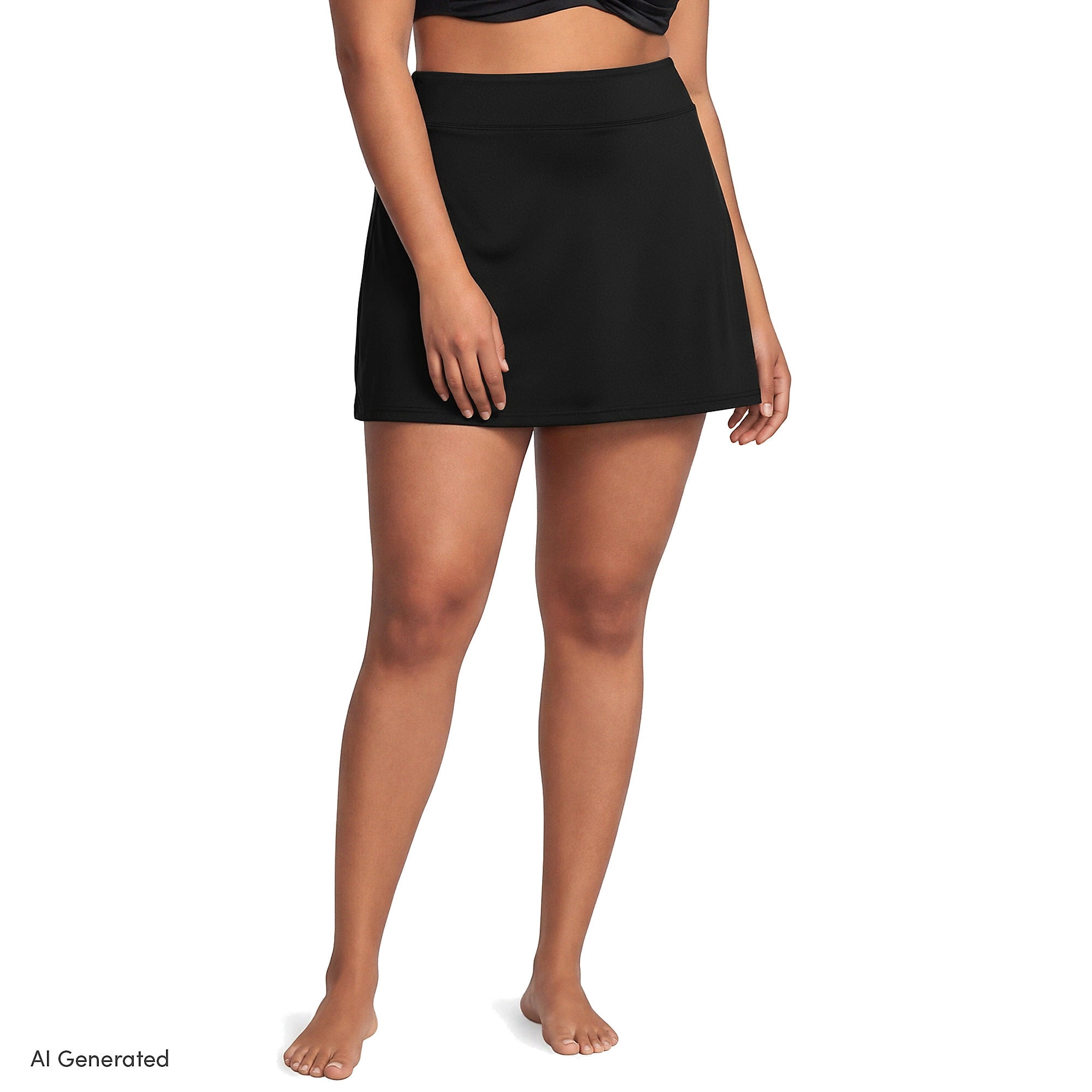 Lands' End Women's Plus Size Tummy Control Swim Skirt