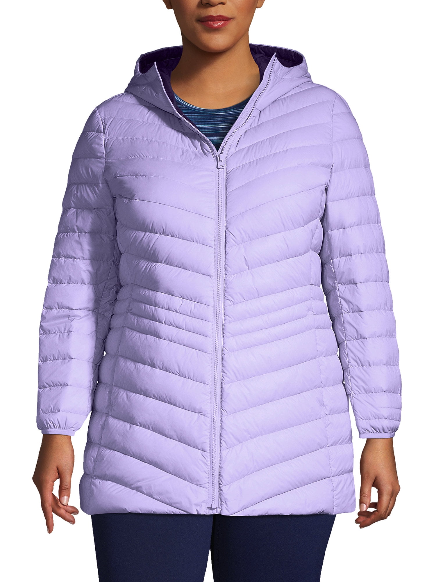 Lands' End Women's Plus Size Ultralight Packable Down Long Jacket