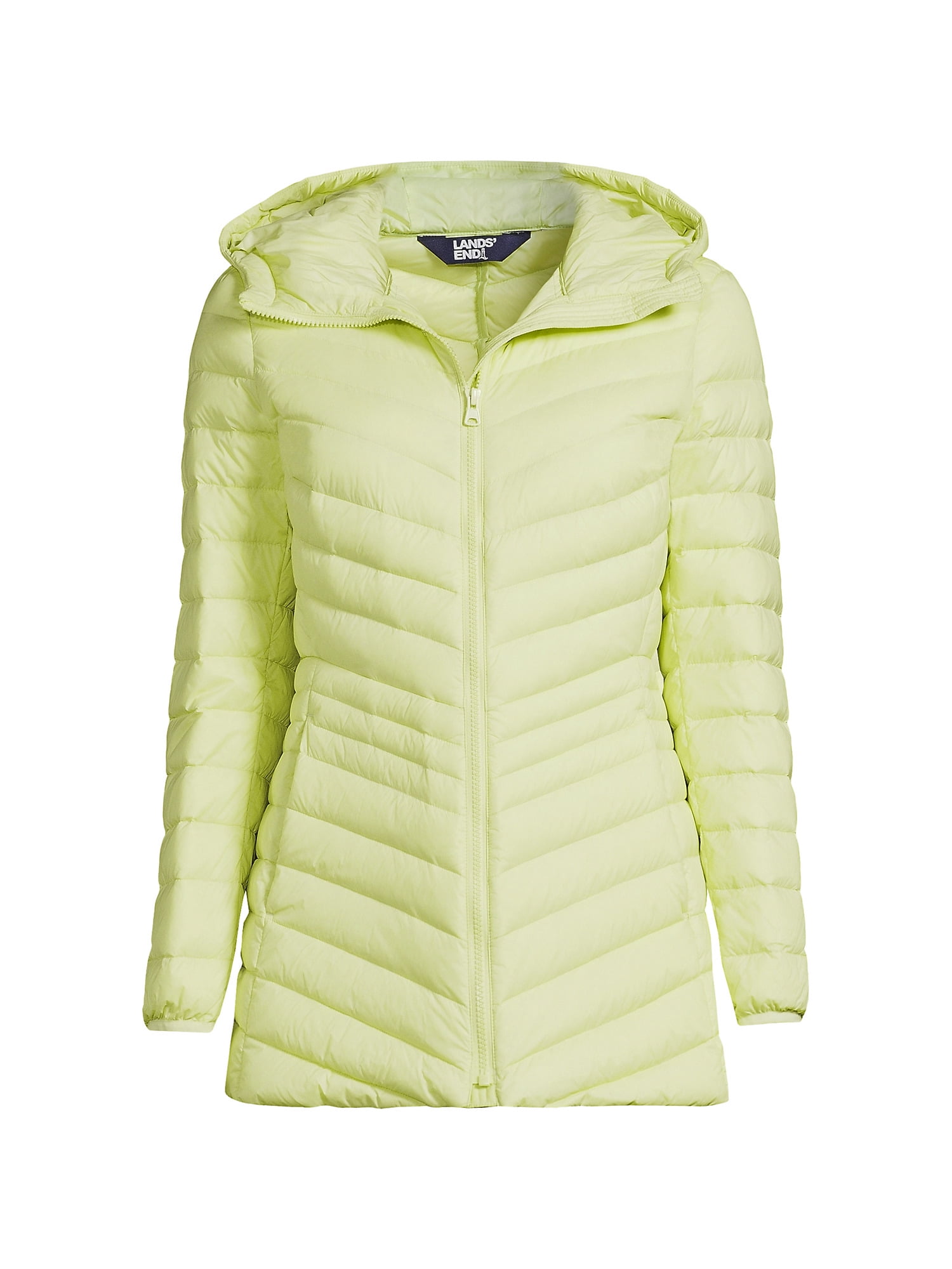 Lands' End Women's Plus Size Wanderweight Ultralight Packable Hooded Long Down Jacket