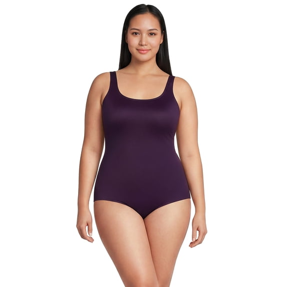 Lands' End Women's Plus size Tugless Low Leg One Piece Swimsuit