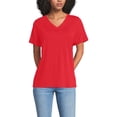 thumbnail image 1 of Lands' End Women's Relaxed American-Grown Supima Cotton V-Neck T-Shirt, 1 of 3