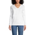 thumbnail image 1 of Lands' End Women's Relaxed Supima Cotton Long Sleeve V-Neck T-Shirt, 1 of 6