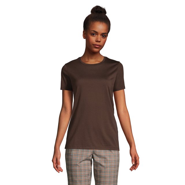 Lands' End Women's Relaxed Supima Cotton Short Sleeve Crewneck TShirt