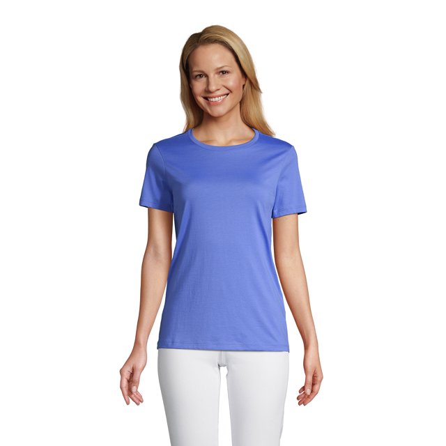 Lands' End Women's Relaxed Supima Cotton Short Sleeve Crewneck TShirt