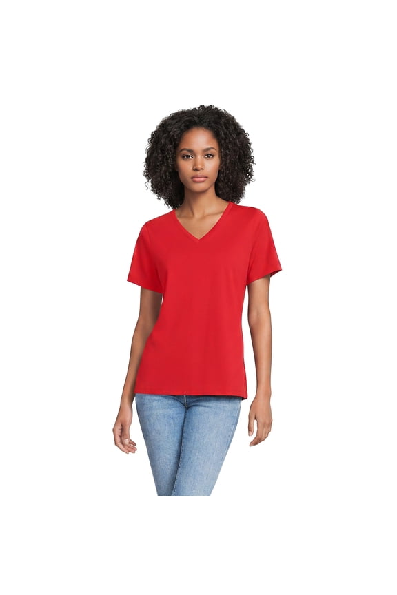 Women's Relaxed Supima Cotton Short Sleeve V-Neck T-Shirt