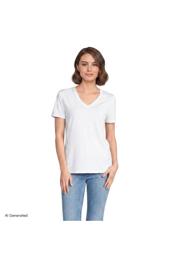 Women's Relaxed Supima Cotton V-Neck T-Shirt