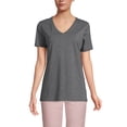 thumbnail image 1 of Lands' End Women's Relaxed Supima Cotton V-Neck T-Shirt, 1 of 5