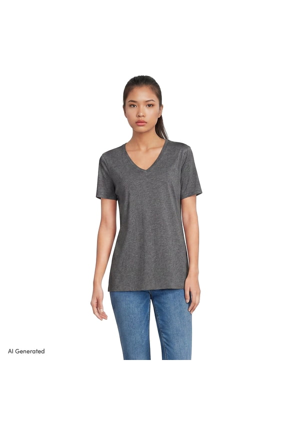 Women's Relaxed Supima Cotton V-Neck T-Shirt
