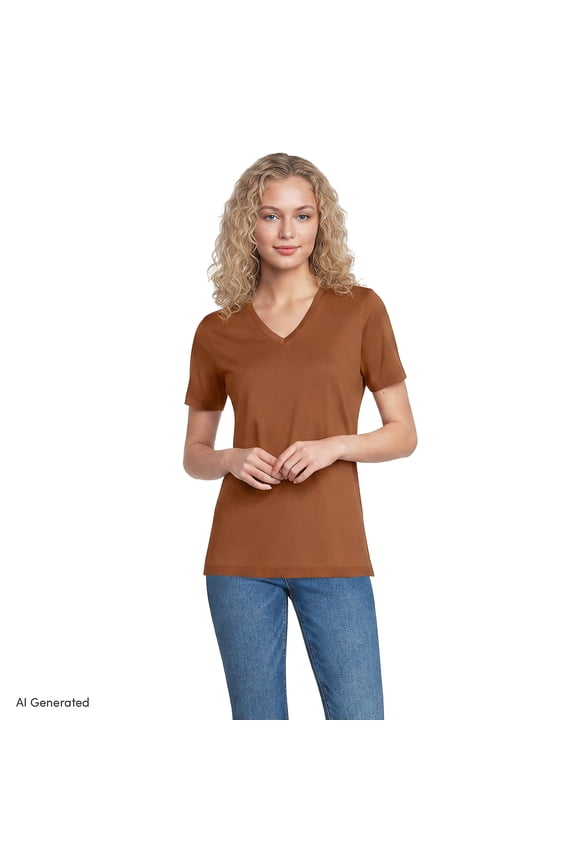 Women's Relaxed Supima Cotton V-Neck T-Shirt