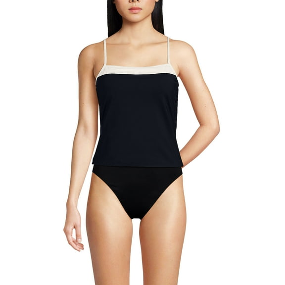 Lands' End Women's Reversible Scoop Neck Tie Back Tankini Swimsuit Top