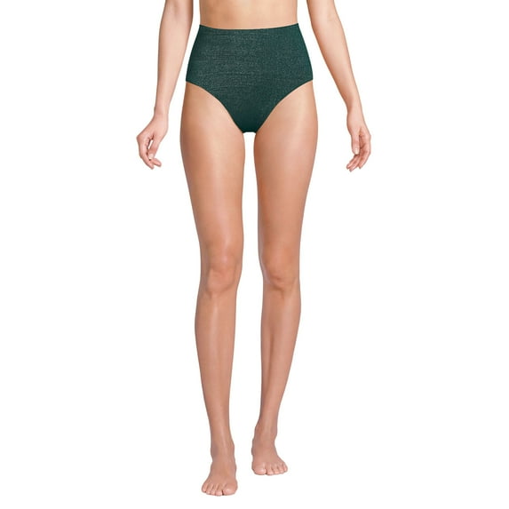 Lands' End Women's Shine High Waisted Bikini Bottoms