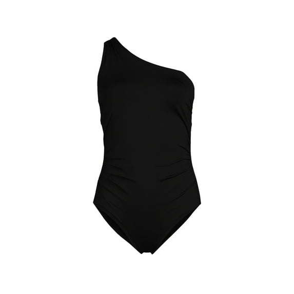 Lands' End Women's Shirred One Shoulder One Piece Swimsuit
