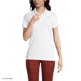 thumbnail image 1 of Lands' End Essentials Women's Short Sleeve Basic Mesh Polo Shirt - Cotton Blend Easy Care Breathable, 1 of 2