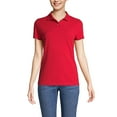 thumbnail image 1 of Lands' End Essentials Women's Short Sleeve Basic Mesh Polo Shirt - Cotton Blend Easy Care Breathable, 1 of 2