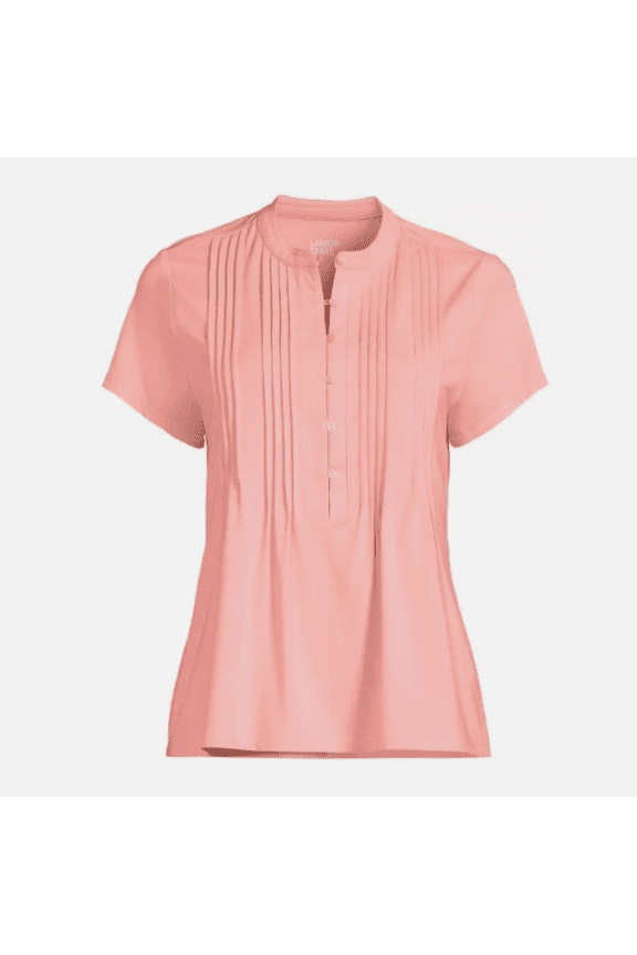 Women's Short Sleeve Pintuck Blouse, Medium