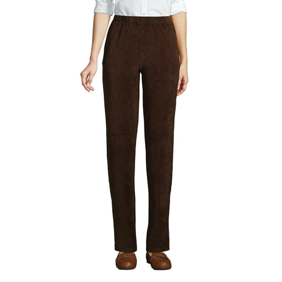 Lands' End Women's Sport Knit High Rise Corduroy Elastic Waist Pants