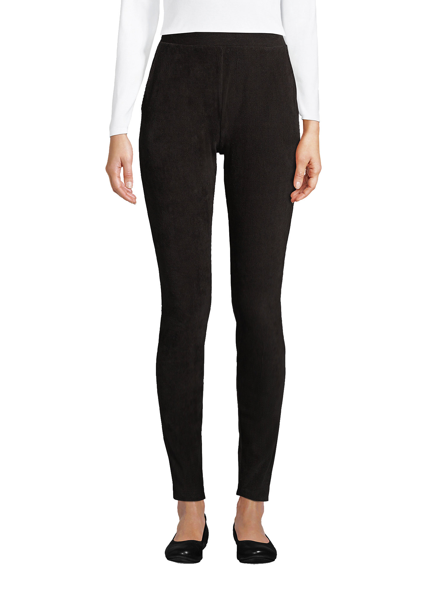 Lands' End Women's Sport Knit High Rise Corduroy Leggings