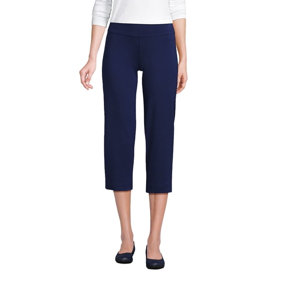 Lands' End Women's Starfish Mid Rise Pull-On Crop Pants