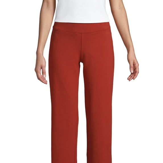 Lands' End Women's Starfish Mid Rise Straight Leg Elastic Waist Pull On Pants