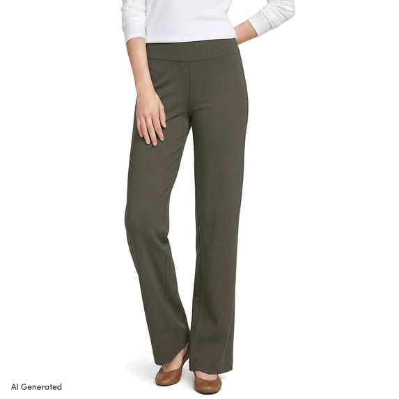 Lands' End Women's Starfish Mid Rise Straight Leg Pants