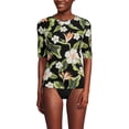 thumbnail image 1 of Lands' End Women's SunShade UPF 50 Elbow Sleeve Rash Guard Swim Tee, 1 of 3