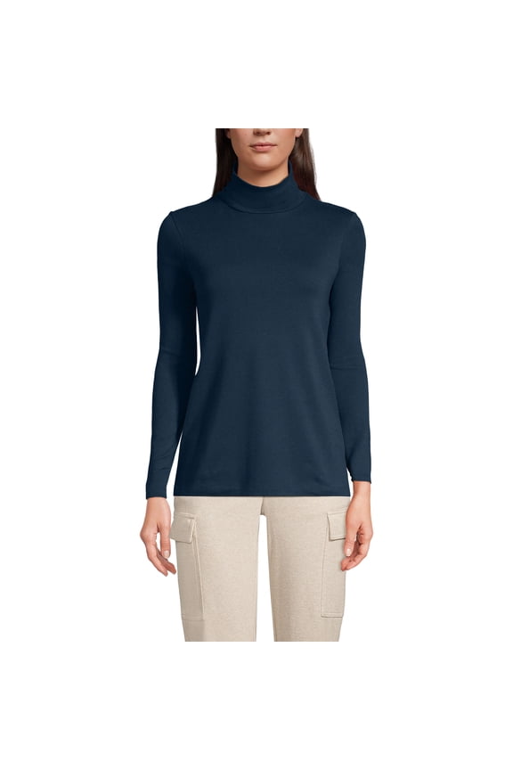 Women's American-Grown Supima Cotton Fitted Long Sleeve Turtleneck