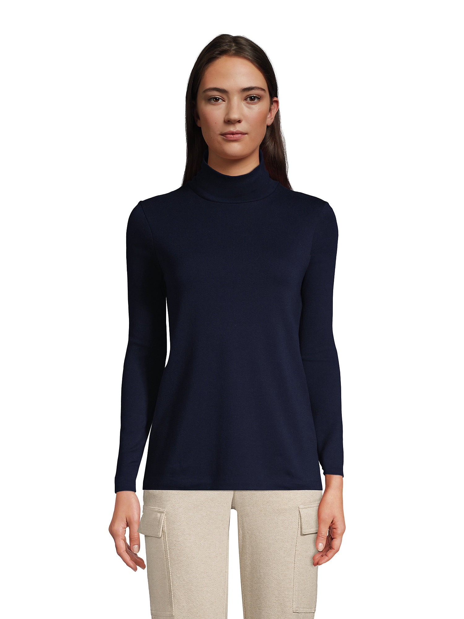 Lands' End Women's Supima Cotton Long Sleeve Turtleneck