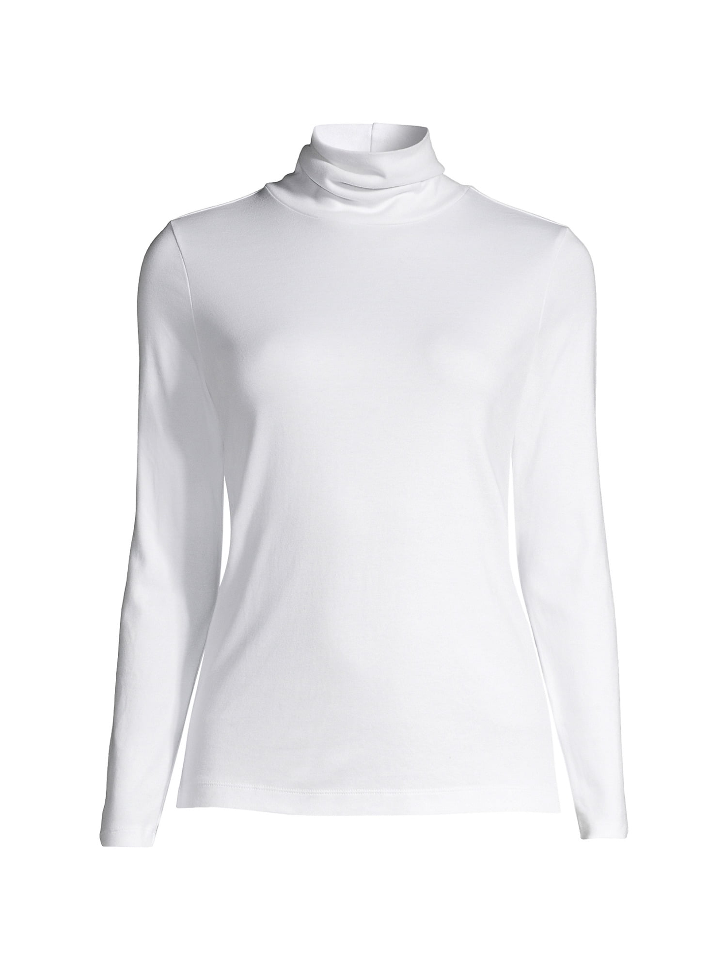 Lands' End Women's Supima Cotton Long Sleeve Turtleneck Top Shirt