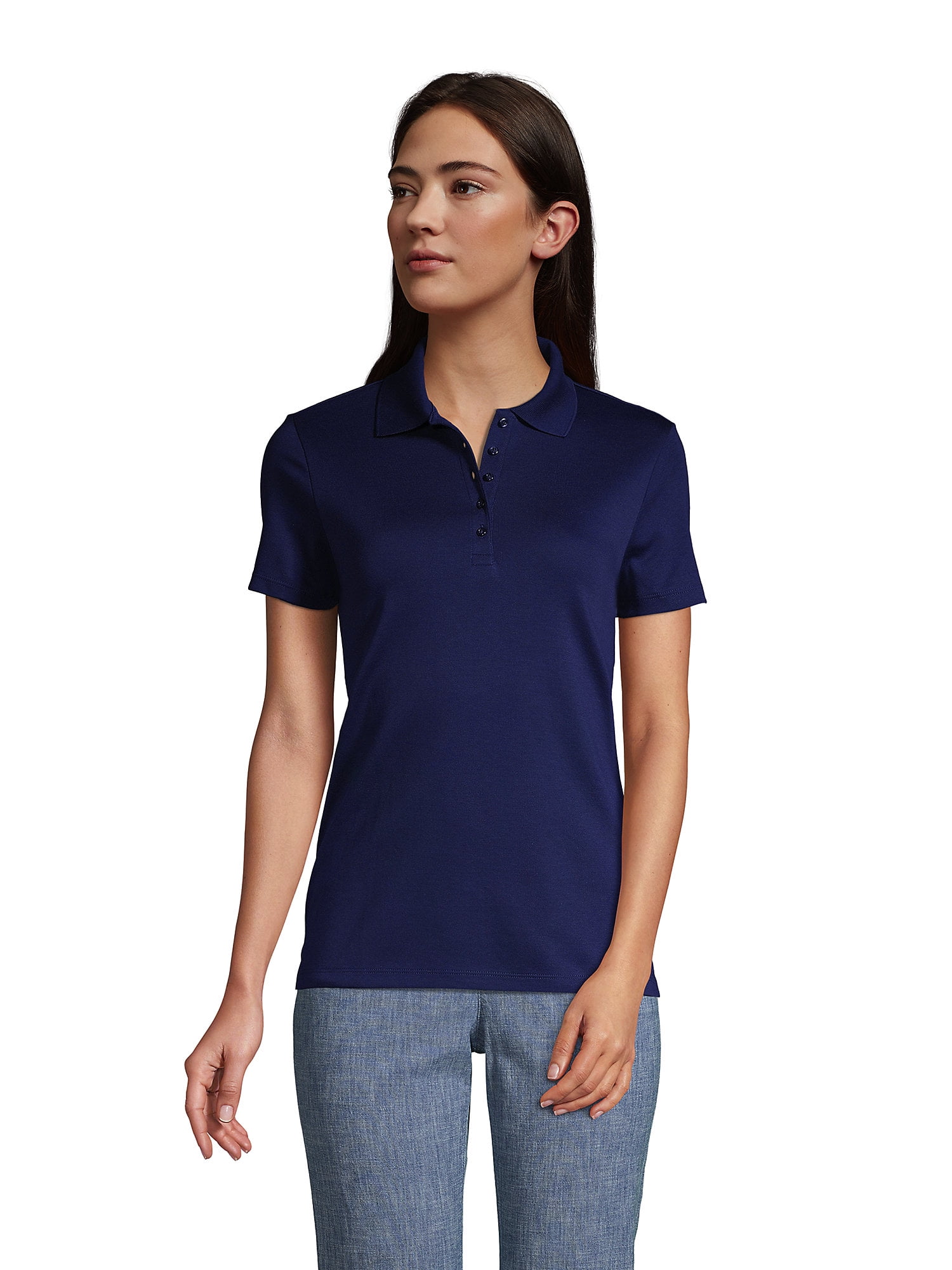 Lands' End Women's Supima Cotton Short Sleeve Polo Shirt