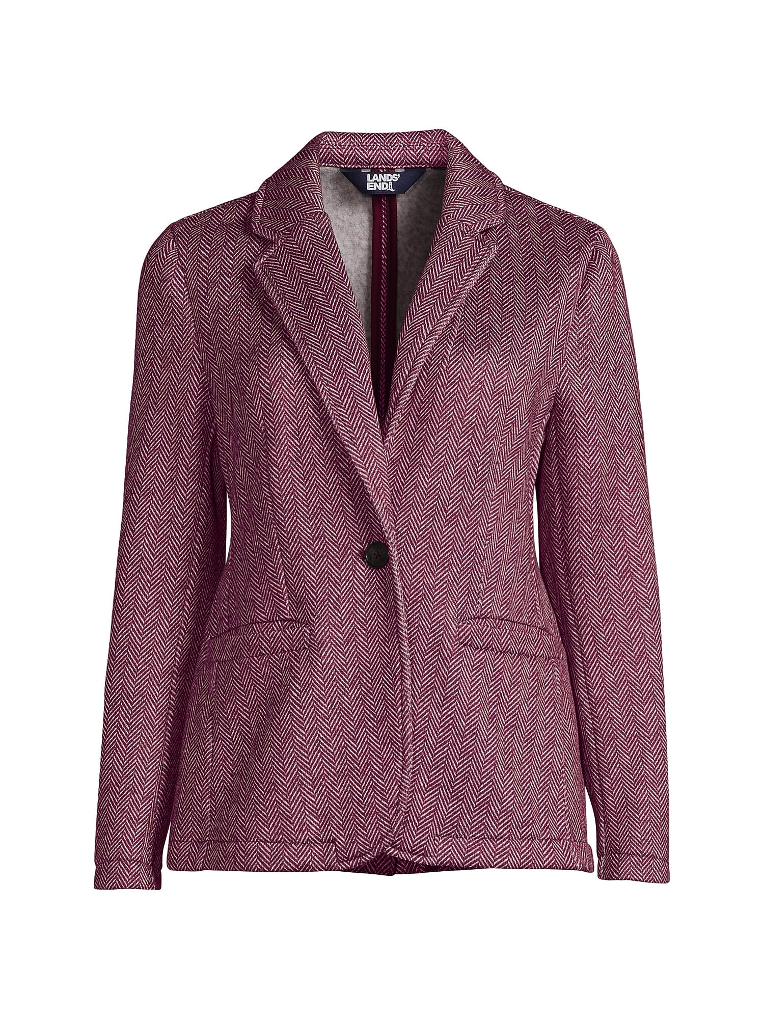 Lands' End Women's Sweater Fleece Blazer Jacket The Blazer