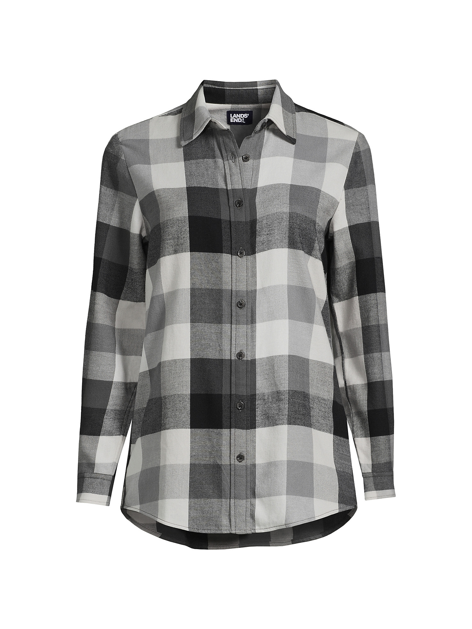 Lands' End Women's Tall Flannel Boyfriend Fit Long Sleeve Shirt