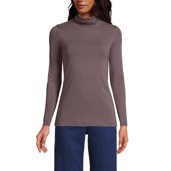 Lands' End Women's Tall Lightweight Fitted Long Sleeve Turtleneck