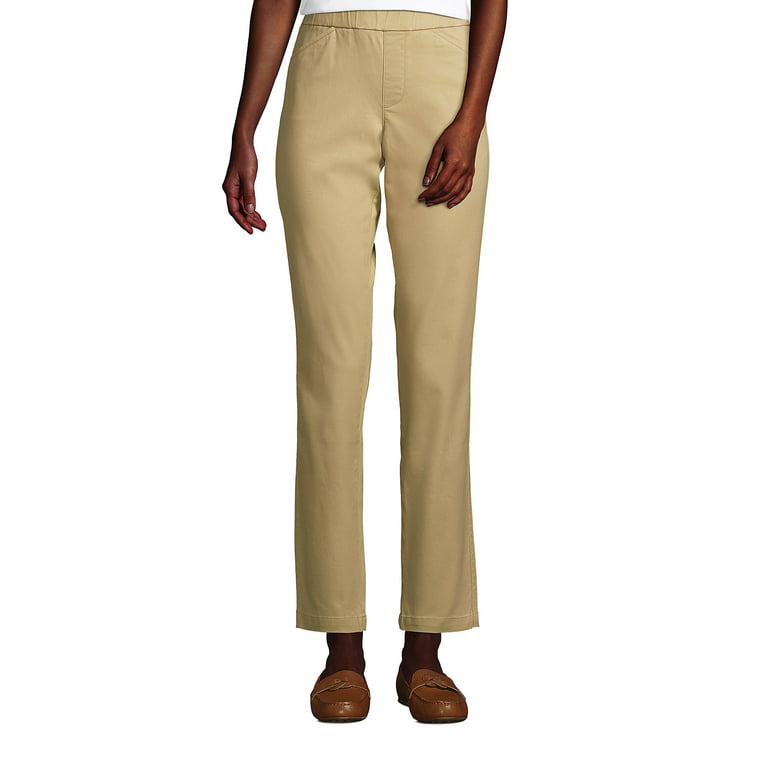 Lands' End Women's Tall Mid Rise Pull On Chino Ankle Pants 