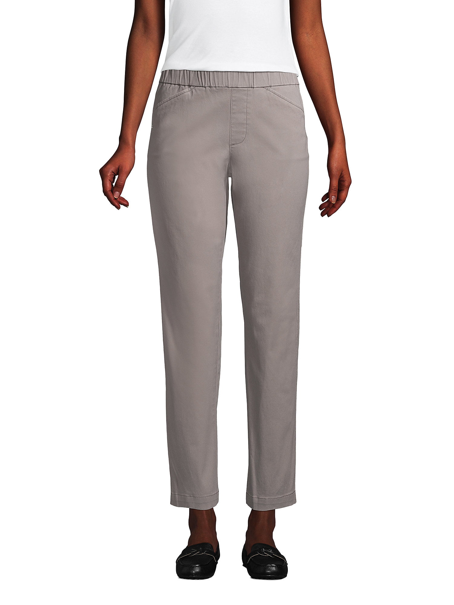 Lands' End Women's Tall Mid Rise Pull On Chino Ankle Pants