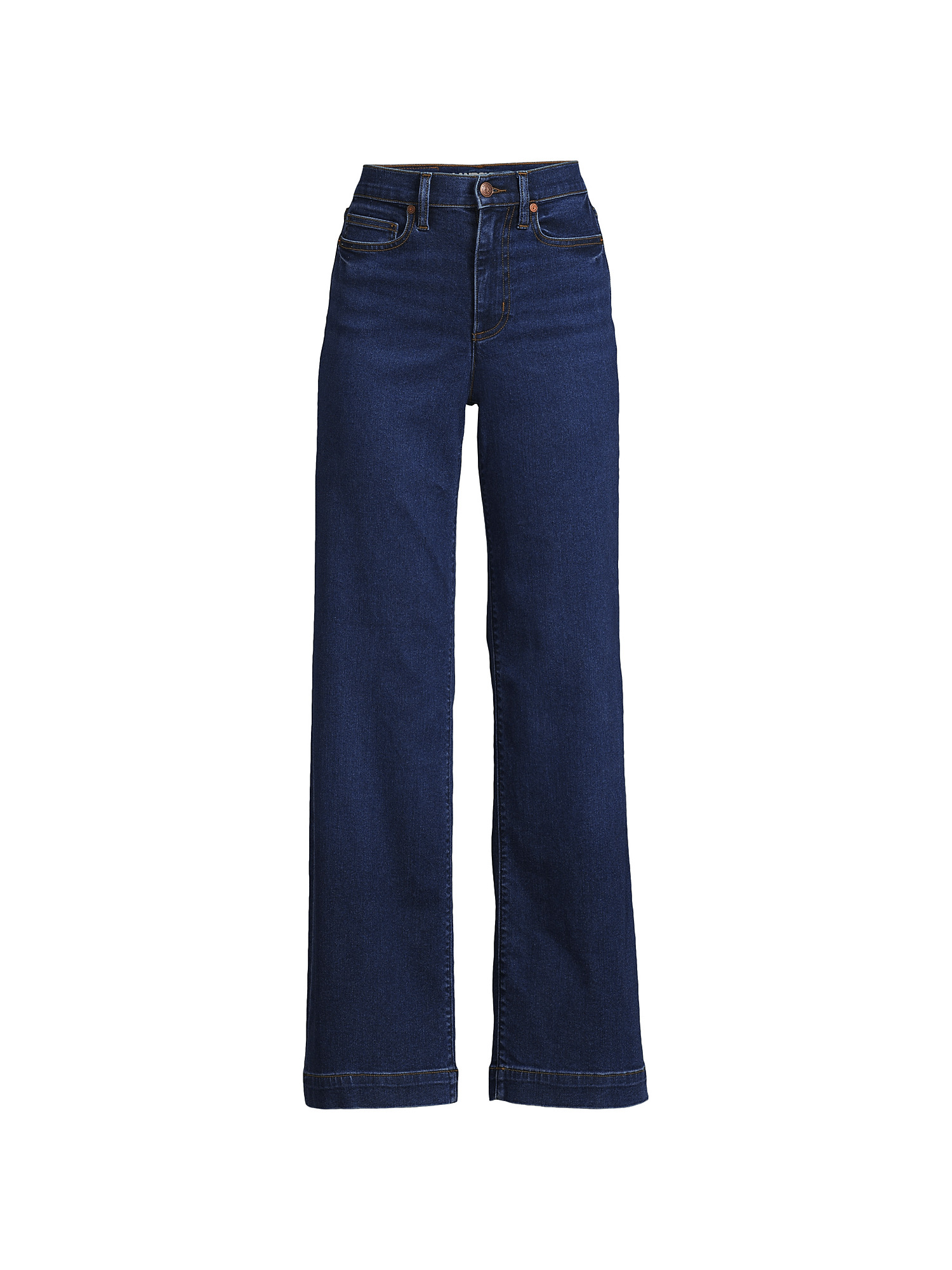 Lands' End Women's Tall Recover High Rise Wide Leg Blue Jeans