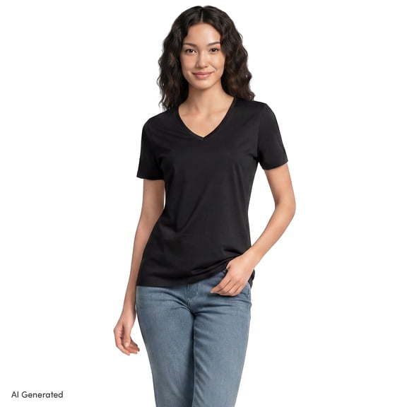 Lands' End Women's Tall Relaxed Supima Cotton V-Neck T-Shirt