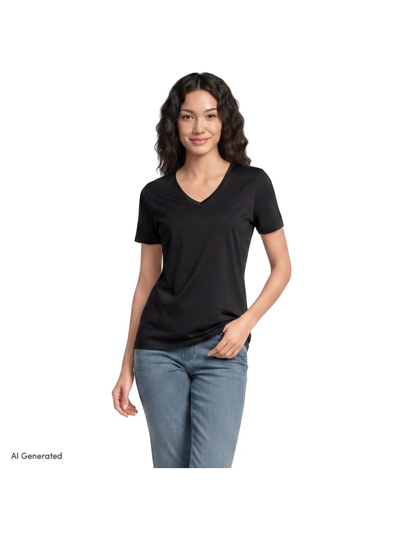 Women's Tall Relaxed Supima Cotton V-Neck T-Shirt