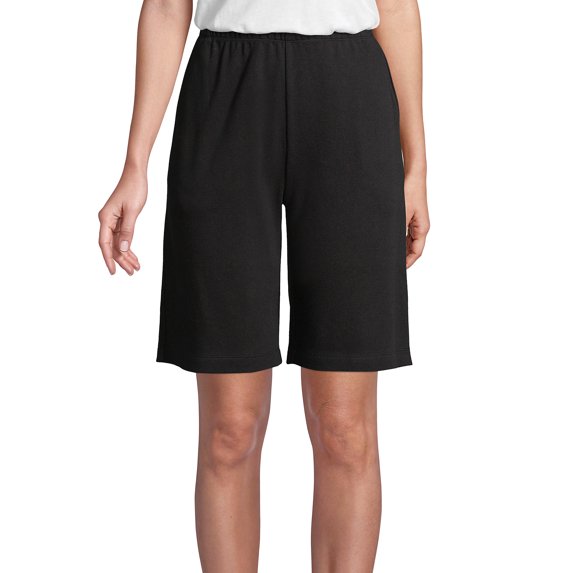 Lands' End Women's Tall Sport Knit High Rise Elastic Waist Pull On Shorts