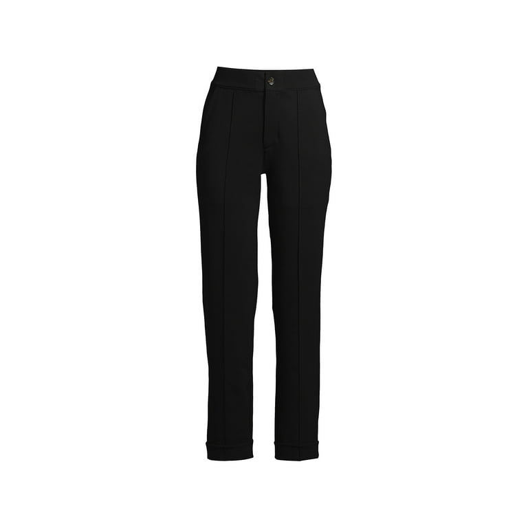 Lands' End Women's Tall Starfish High Rise Pintuck Straight Leg Elastic  Waist Pull On Ankle Pants 