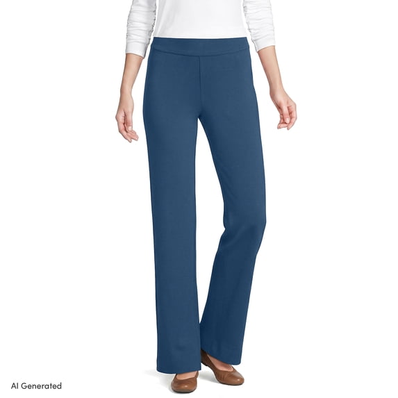 Lands' End Women's Tall Starfish Mid Rise Straight Leg Pants