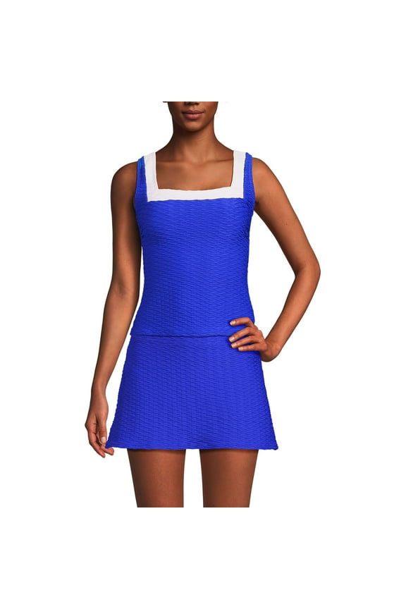 Women's Texture Square Neck Tankini Swimsuit Top