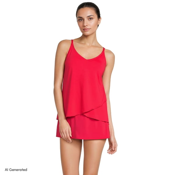 Lands' End Women's Tulip Hem Tankini Top